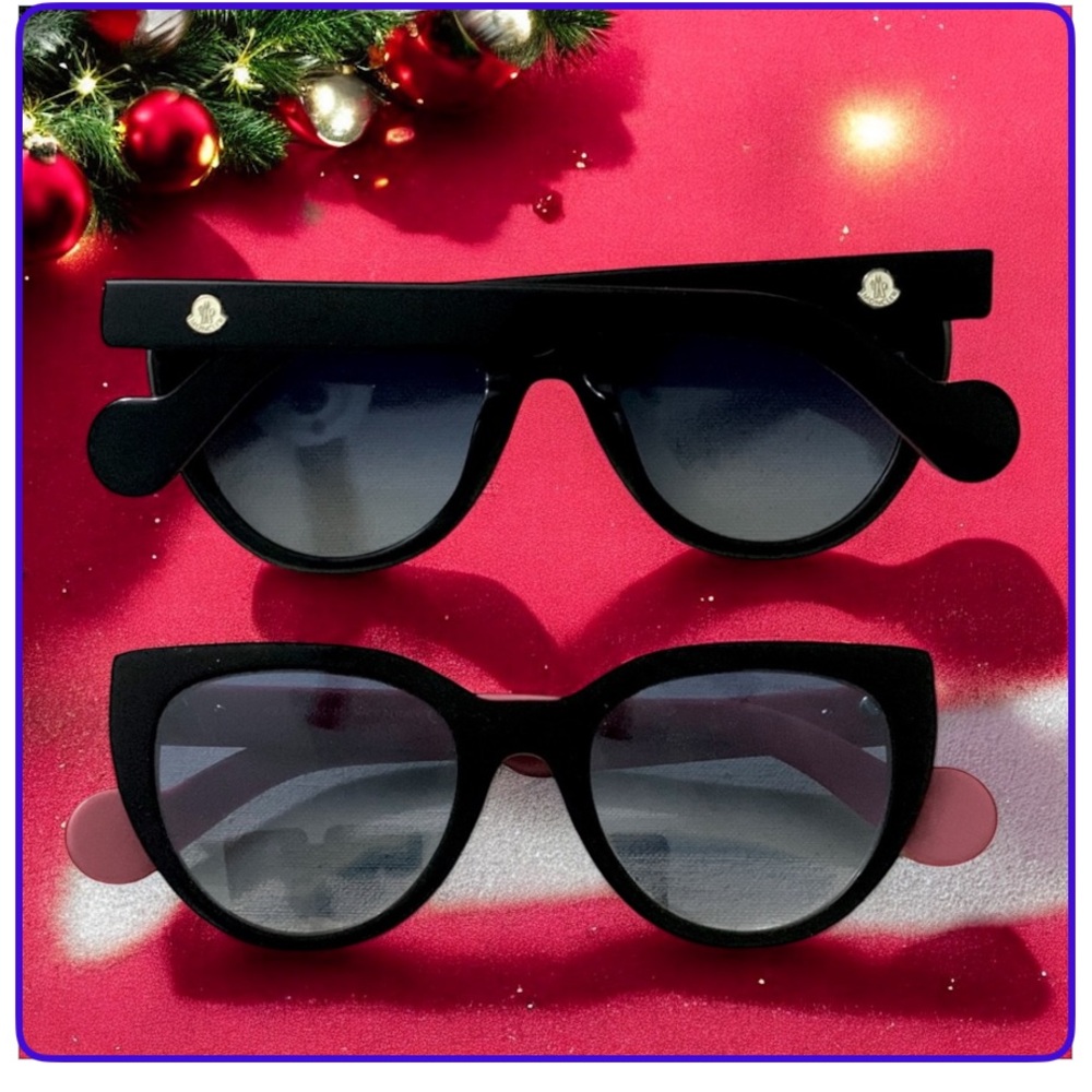 Moncler Women's Black Sunglasses Set with Gradient Lenses